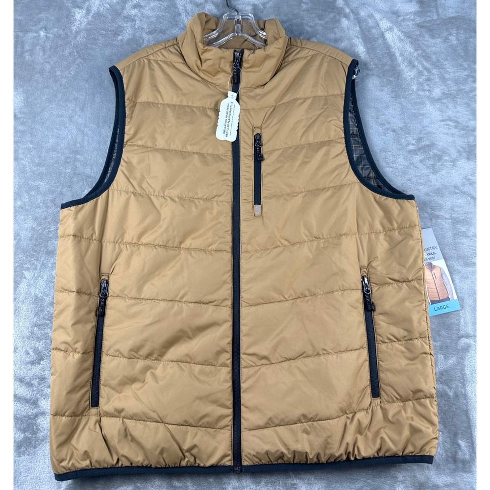Free Country Puffer Vest Mens Large FreeCycle Bronze 197-MOF4640S NEW
